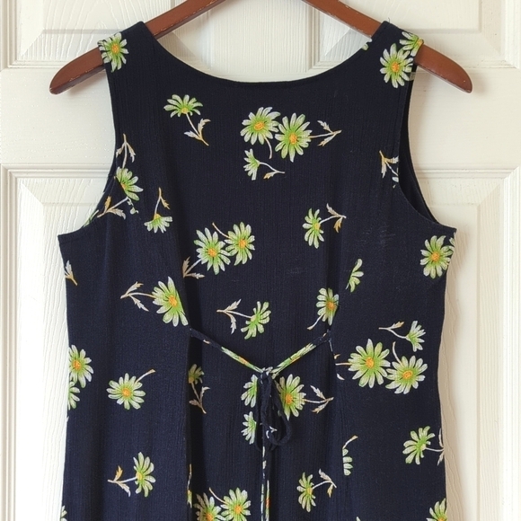 Robbie Bee 90's Vintage Classic Floral Sleeveless Scoop Neck Midi Dress Navy 10 - Picture 11 of 12